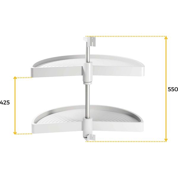 Jeu de plateaux tournants demi-lune blanc Shelvo - 86,70