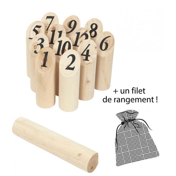 Jeu de quilles en bois nordique