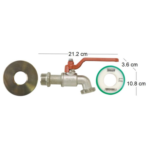 Kit adaptateur de cuve 1000l avec robinet 1/4 tour - BOUTTE