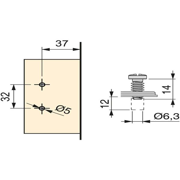 Kit charnière coudée pour montage rentrant X91 avec fermeture amortie et embase - 47,90