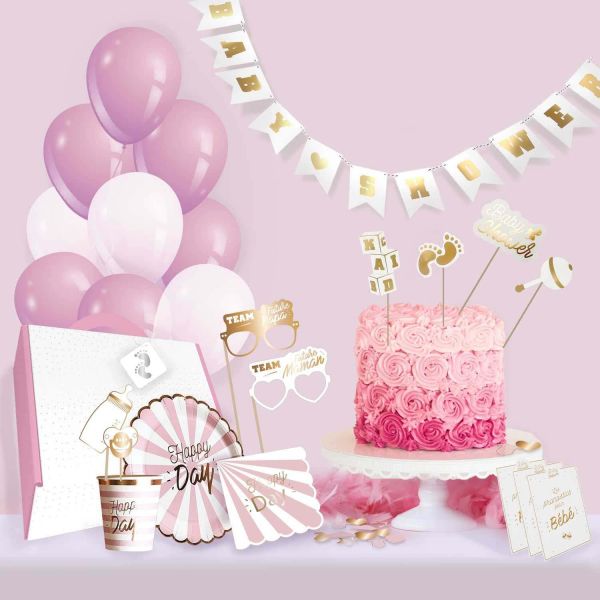 Kit décoration pour baby shower 46 pièces - PARTY TIME