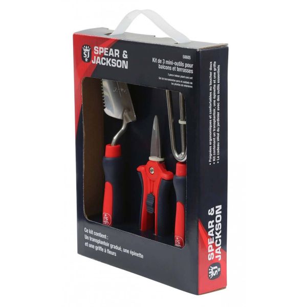 Kit de 3 mini-outils pour balcons et terrasses - SPEAR & JACKSON