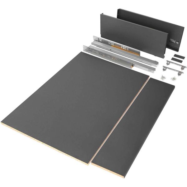 Kit tiroir anthracite pour cuisine et salle de bain Vertex