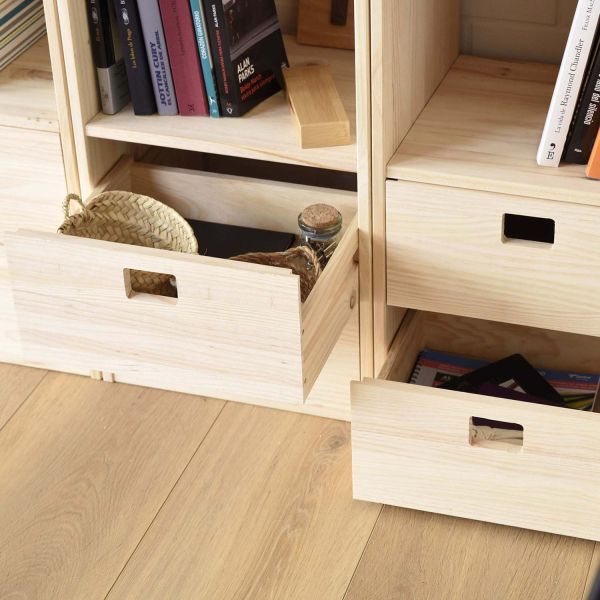 Kit tiroirs en pin massif pour étagères Dinamic - 33,92