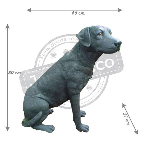 Labrador assis en résine 80 cm - TEX-0113