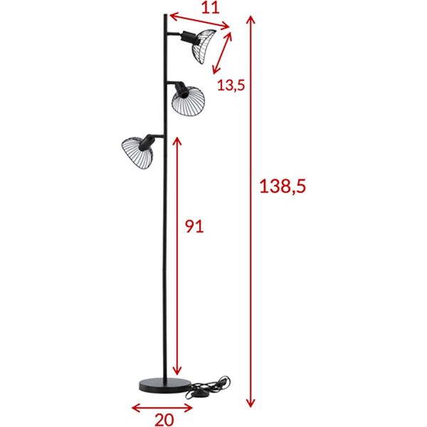 Lampadaire en acier abat-jour filaire Elsa - VEN-0173