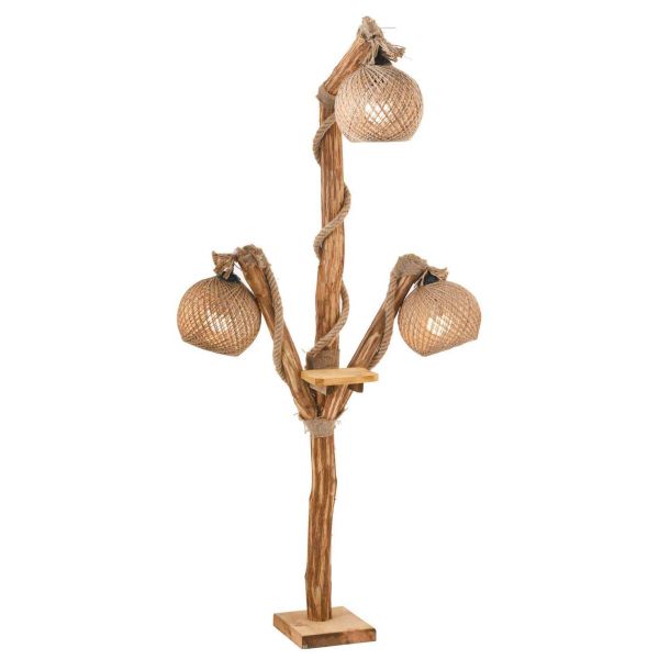 Lampadaire en bois et jute Triboretum - 78,90
