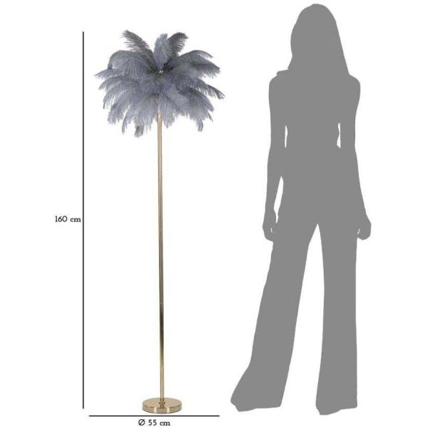 Lampadaire en métal Palm 55 x 160 cm - MAU-0503