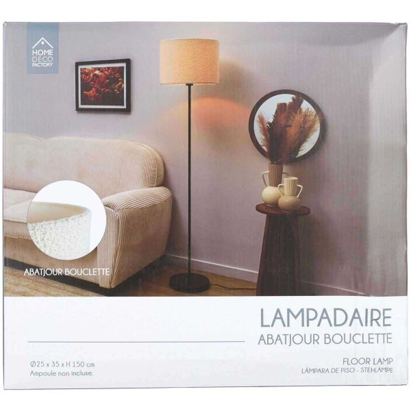 Lampadaire en métal abat-jour bouclette - 6