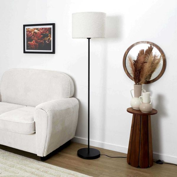 Lampadaire en métal abat-jour bouclette - THE HOME DECO FACTORY