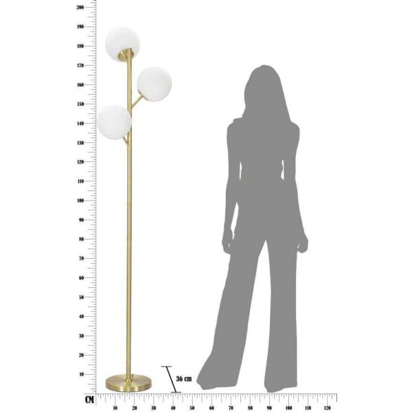 Lampadaire en métal doré 3 abat-jour Glamy 36 x 190 cm - MAU-0492