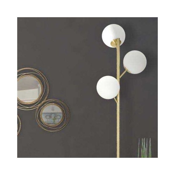 Lampadaire en métal doré 3 abat-jour Glamy 36 x 190 cm - MAURO FERRETTI