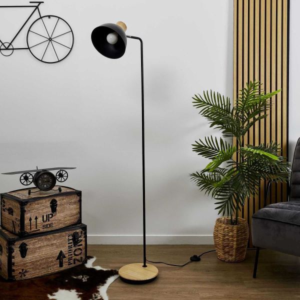 Lampadaire en métal noir 145 cm - 8