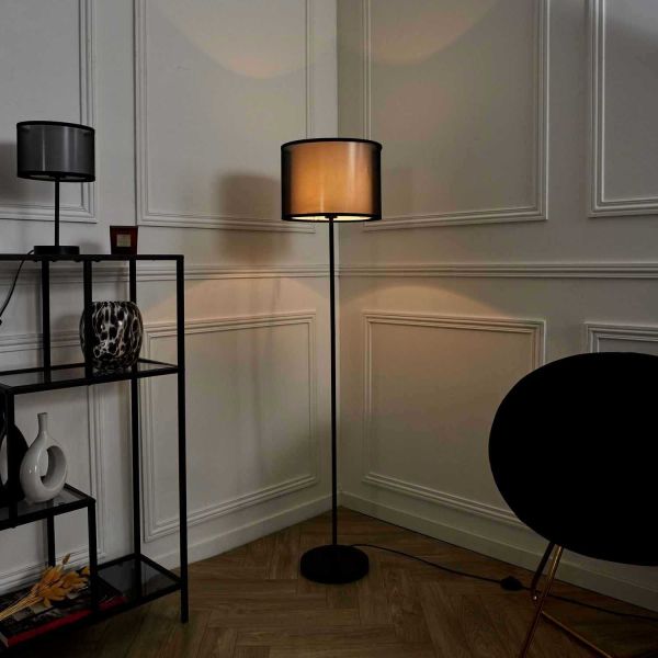 Lampadaire en métal noir Lounge - THE HOME DECO FACTORY