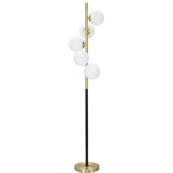 Lampadaire en métal noir et doré Glamy 30 x 160 cm
