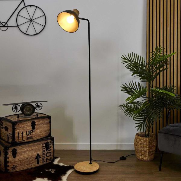 Lampadaire en métal noir 145 cm - THE HOME DECO FACTORY