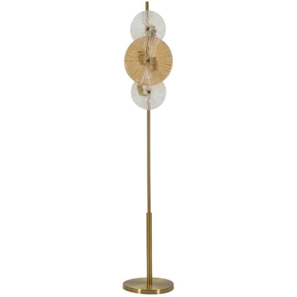 Lampadaire en métal et verre Osaka 30 x 164 cm