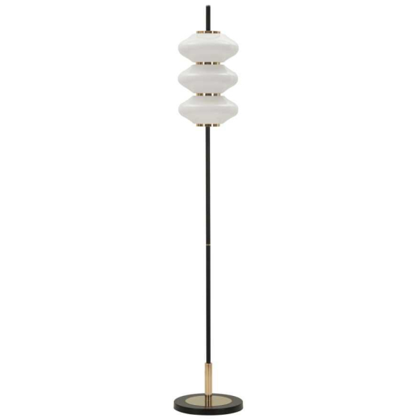 Lampadaire en métal et verre 30 x 168 cm Vintage