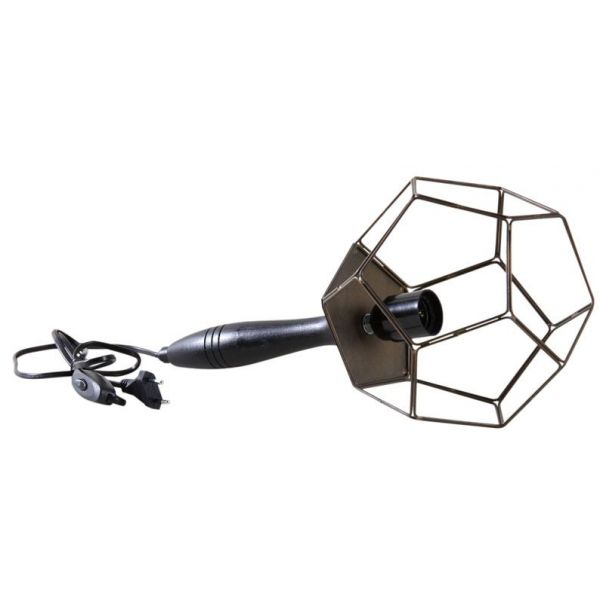 Lampe baladeuse en laiton et bois foncé