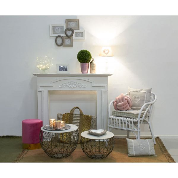 Lampe en bois coeur gris - AUBRY GASPARD