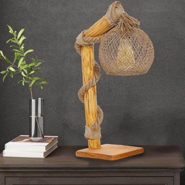 Lampe de bureau en bois Canata - HANAH HOME