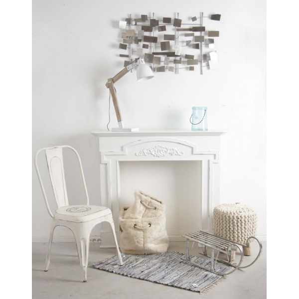 Lampe de bureau en métal blanc et bois - 84,90