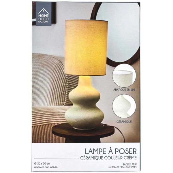 Lampe en céramique abat-jour en lin 20 x 50 cm - 5