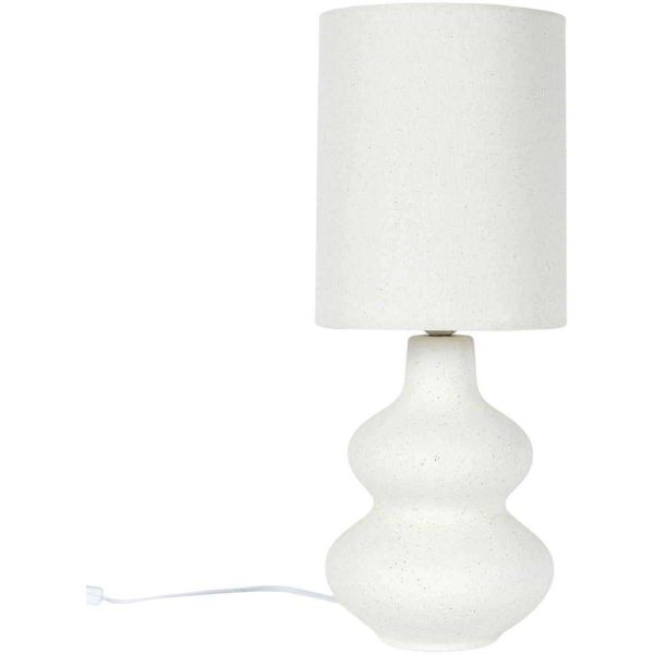 Lampe en céramique abat-jour en lin 20 x 50 cm