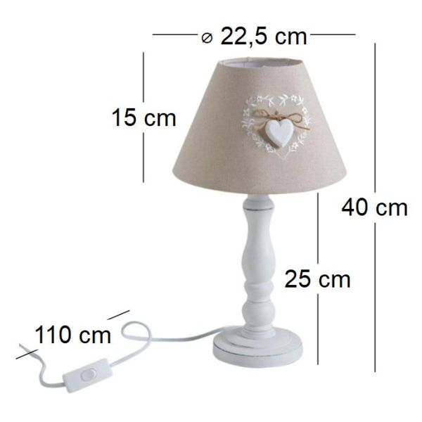 Lampe de chevet en bois Romantique - AUB-1316