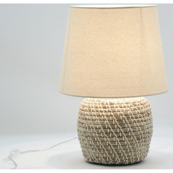 Lampe de chevet en jonc naturel - AUB-6090