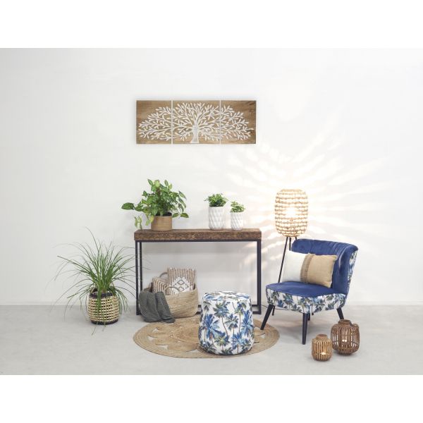 Lampe haute en jacinthe naturelle et métal - AUBRY GASPARD