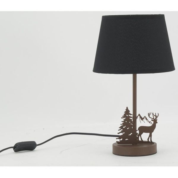 Lampe en métal Cerf avec abat-jour noir - AUBRY GASPARD