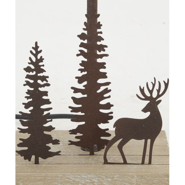 Lampe en métal et bois décor Forêt - 44,90