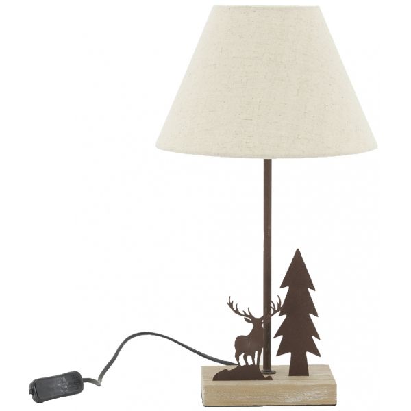 Lampe en métal et bois décor Forêt - AUBRY GASPARD