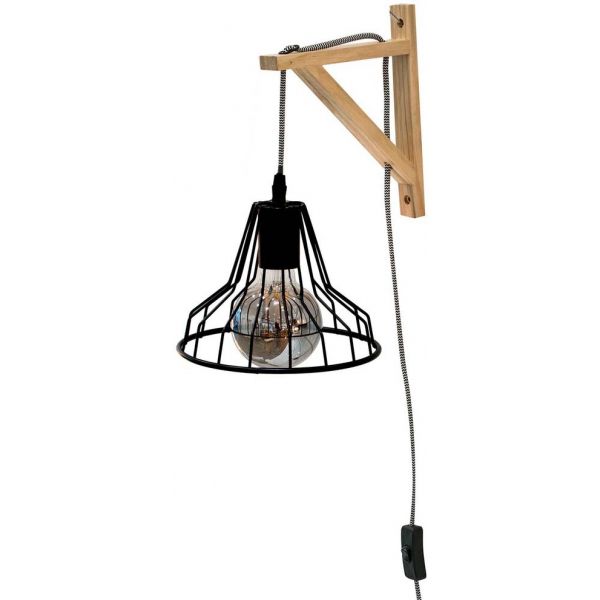 Lampe murale diamant métal et bois - THE HOME DECO LIGHT