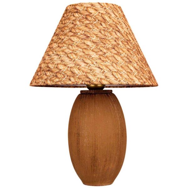 Lampe à poser abat-jour effet rotin Bobo
