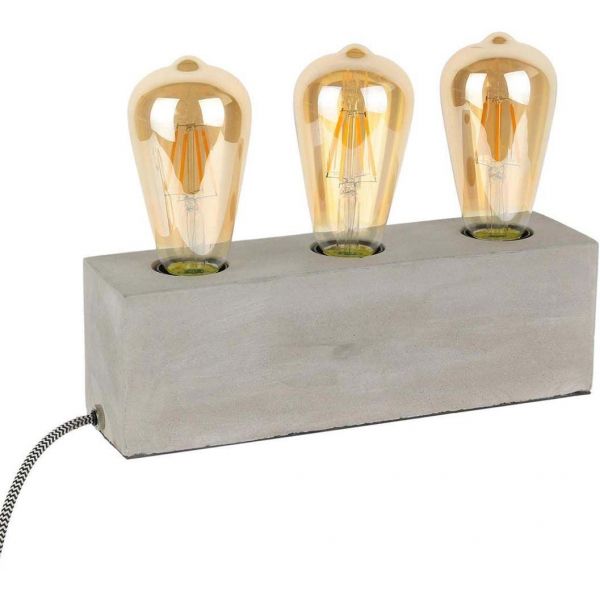 Lampe à poser pour 3 ampoules finition ciment