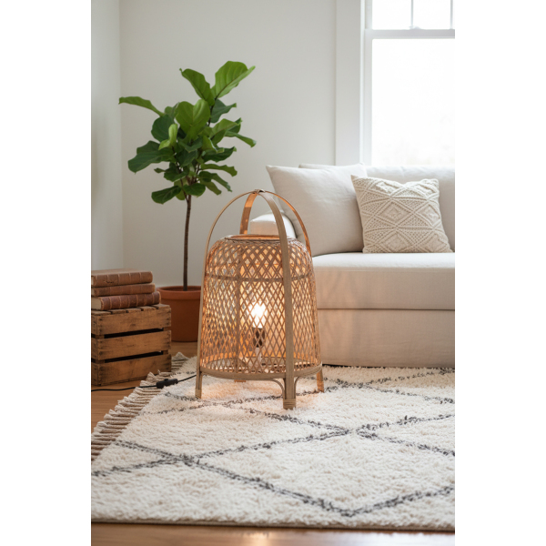 Lampe à poser en bambou naturel Alice - 8