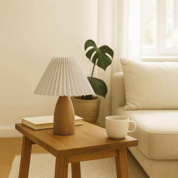 Lampe à poser en bois et PVC Serenity - HANAH HOME