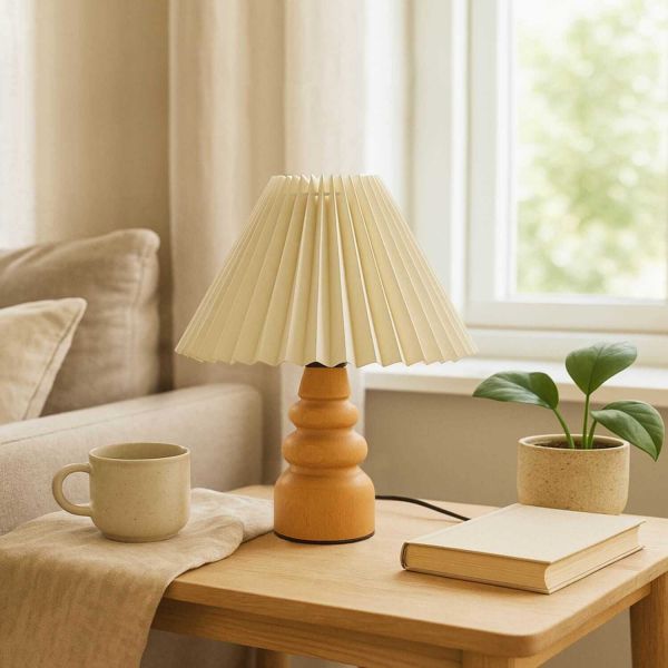 Lampe à poser en bois et PVC Serenity - HANAH HOME