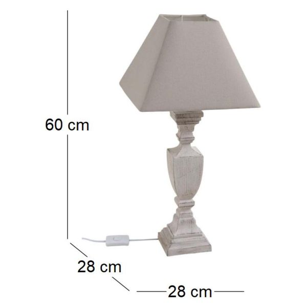 Lampe à poser en bois et coton - AUB-2245