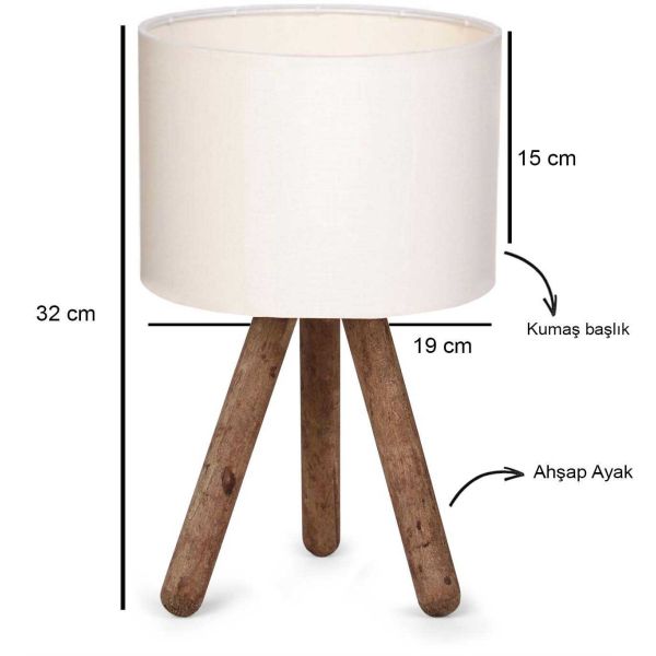 Lampe à poser e  bois et tissu Carla - ASI-0890