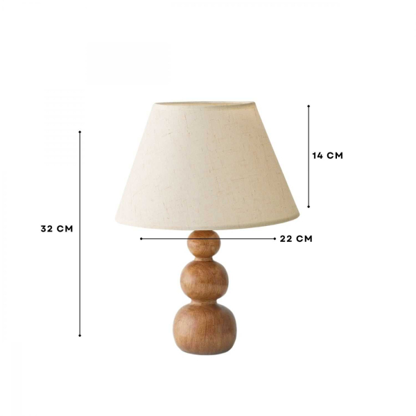 Lampe à poser en bois et tissus Woody bubbles - ASI-2351
