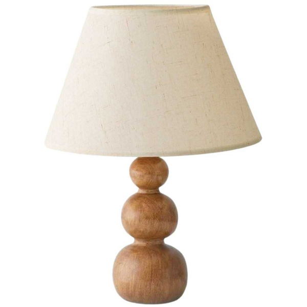 Lampe à poser en bois et tissus Woody bubbles