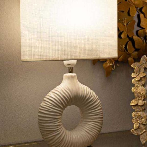 Lampe à poser en céramique Seta 28.5 x 15 x 43 cm - MAURO FERRETTI