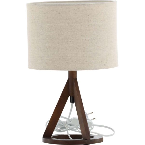 Lampe à poser en hévéa et lin Kona - 119