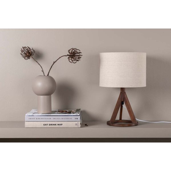 Lampe à poser en hévéa et lin Kona - Venture Home