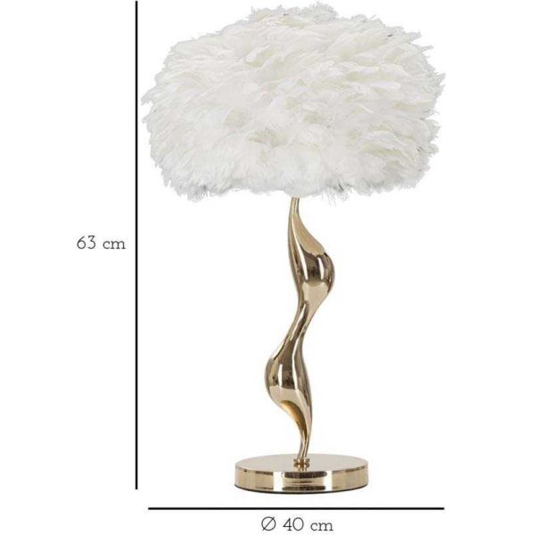 Lampe à poser en métal abat-jour plumes Slim 40 x 63 cm - MAU-0506