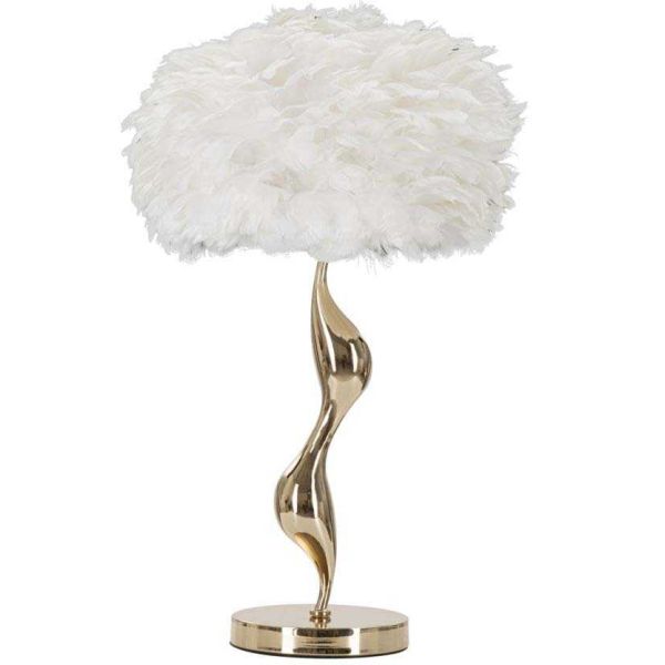 Lampe à poser en métal abat-jour plumes Slim 40 x 63 cm