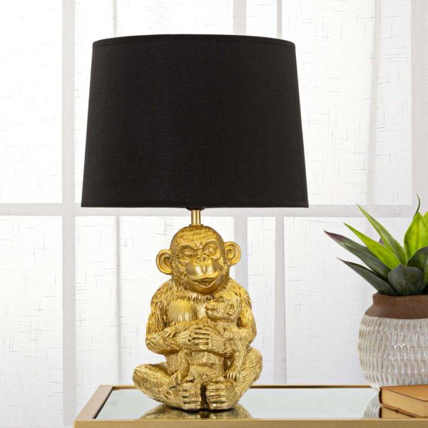 Lampe à poser en métal doré Monkey mum 30 x 49 cm - 5